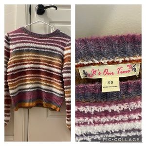 Womens xs multi colored crop sweater